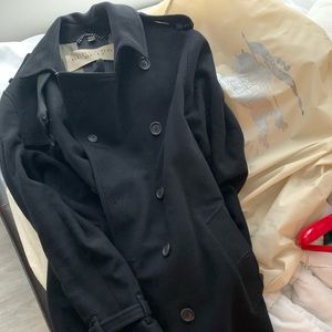 Burberry Brit Wool Coat Large Black